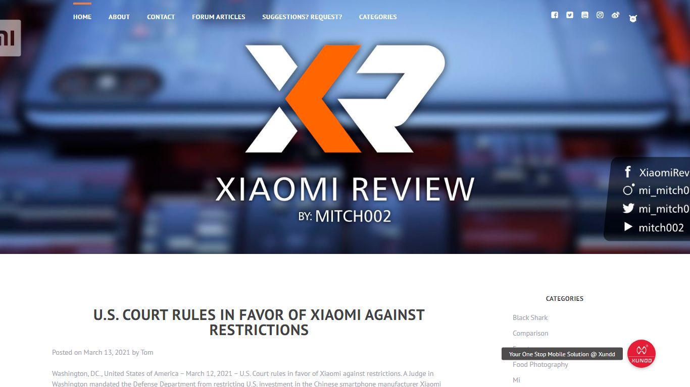 U.S. Court rules in favor of Xiaomi against restrictions